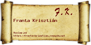 Franta Krisztián névjegykártya