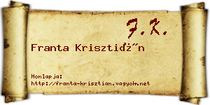 Franta Krisztián névjegykártya